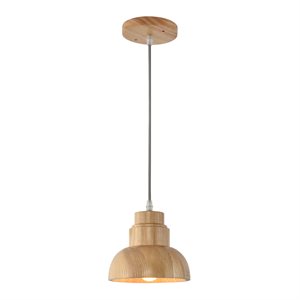 1 Light Pendant in Wood Finish