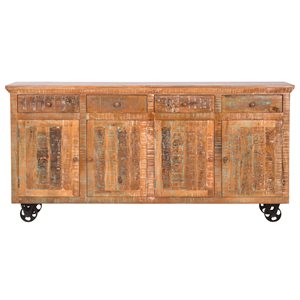 Mango Wood Mobile Storage Console